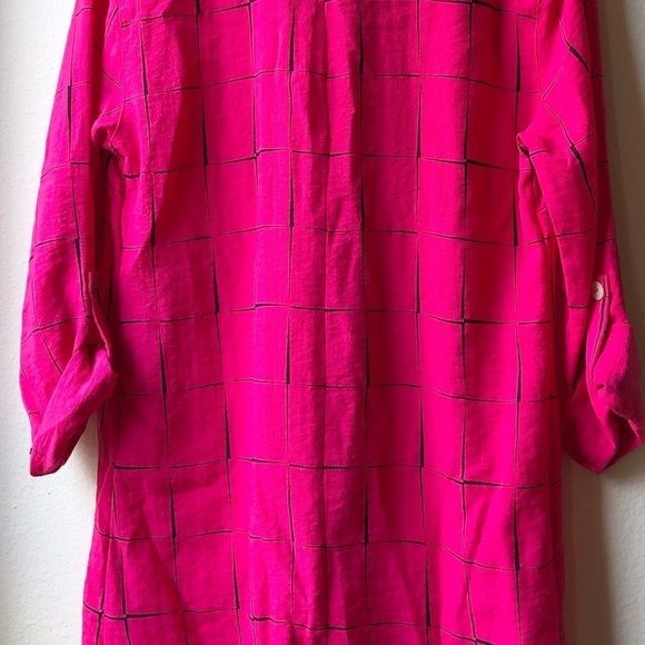 John Mark in Autographs-original Red Black Check Button Down Tunic Shirt - S - Picture 10 of 12
